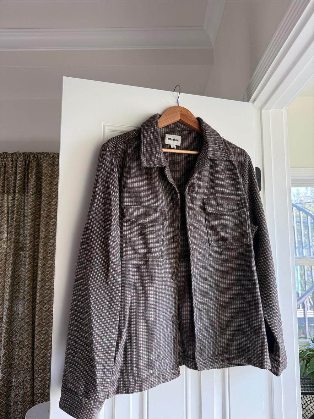 Rhythm. Brown Checked Shirt Jacket